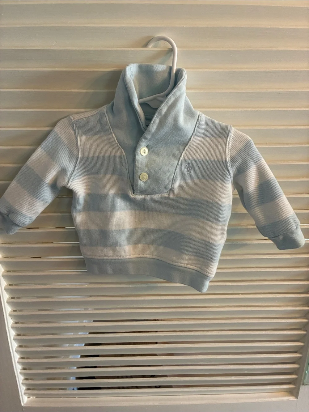 Polo Ralph Lauren Baby Boy Light Blue Striped Hoodie Joggers Set 6M 🧸